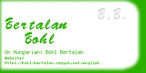 bertalan bohl business card
